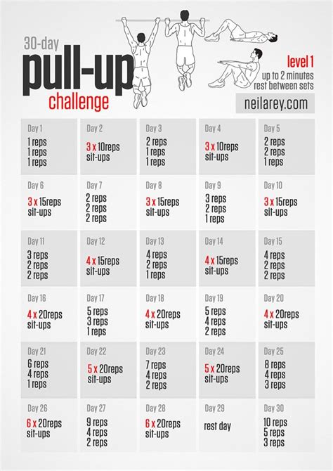 Perfect Pullup Workout Chart Pdf Blog Dandk | Pull up challenge, Pull ...