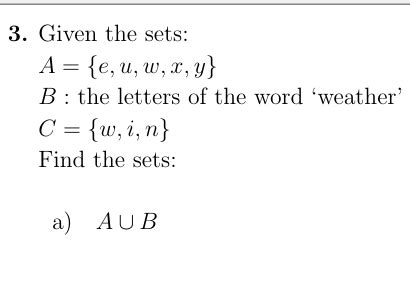 Sets: Union, intersection and complement worksheet (with solutions ...