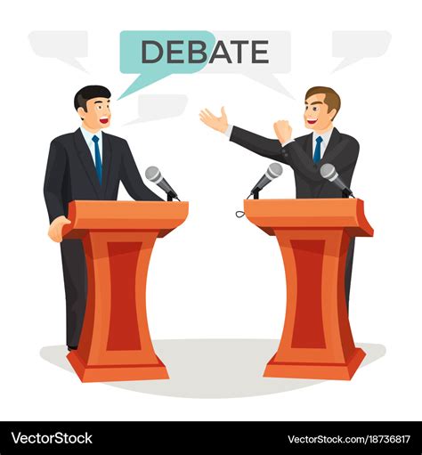 Debate poster with two politicians Royalty Free Vector Image