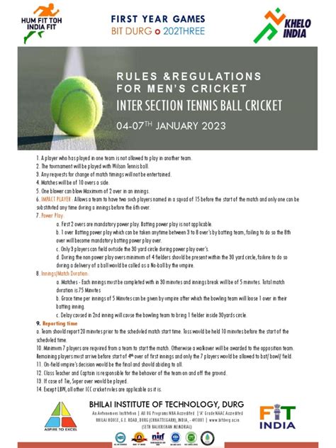 Cricket Rules & Regulations | PDF | Cricket | Summer Sports