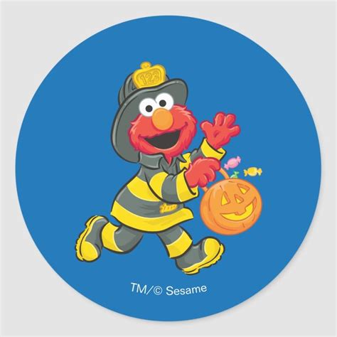 Elmo | Fireman Costume Classic Round Sticker | Zazzle | Fireman costume ...