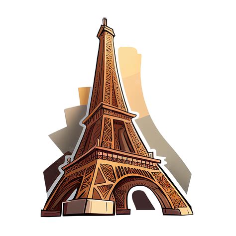 Premium Photo | Cartoon sticker of The Eiffel Tower in Paris France