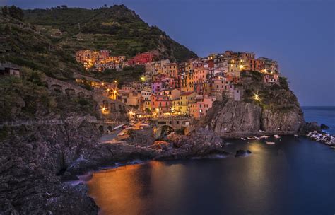 Download Light Mountain Coast Italy Man Made Manarola HD Wallpaper