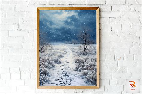 Beyond the Snowy Field Wall Art Graphic by Ricco Art · Creative Fabrica