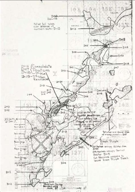 2 Situation map of Peleliu showing the progress of American Marines in ...