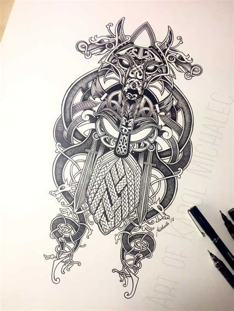 Fenrir & Tyr Viking Artwork by me | Norse tattoo, Viking tattoos ...