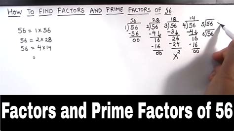 How to Find Factors of 56 / Find Factors of 56 by Prime Factorization ...