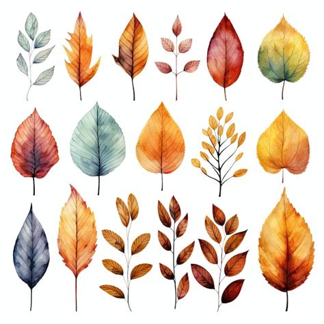 Premium AI Image | watercolor autumn leaves