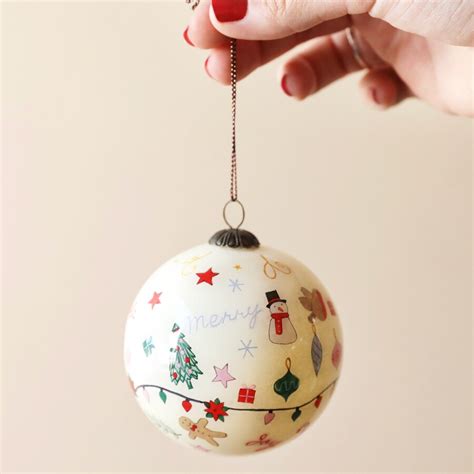 Hand-Painted Festive Christmas Bauble | Lisa Angel