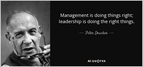 Peter Drucker quote: Management is doing things right; leadership is ...