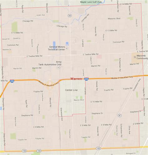 Warren, Michigan Map