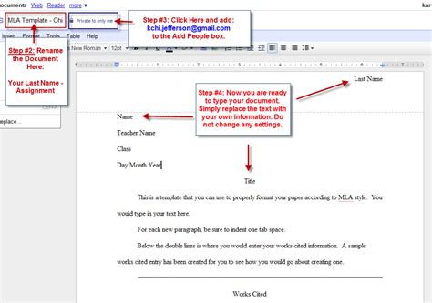 Mla Format Google Doc Template | HQ Printable Documents