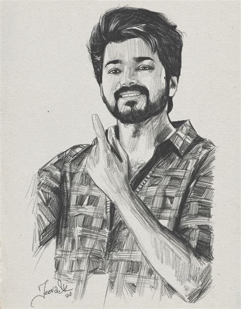 Jeeva Artist - Master Thalapathy Vijay Pencil Sketch 2022 #master # ...