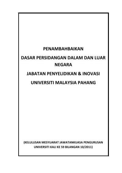 dasar persidangan di dalam dan luar negara - Universiti Malaysia ...