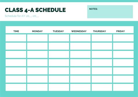 Blue Simple Class Schedule - Templates by Canva