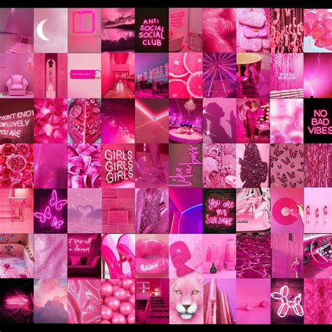 Neon Pink Aesthetic Photo Wall Collage Kit New Zealand | lupon.gov.ph