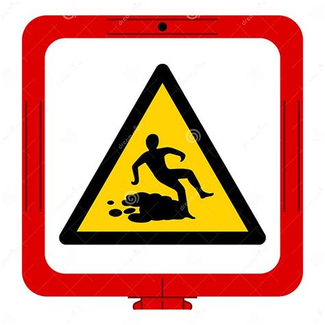 Warning Slippery Surface Symbol, Vector Illustration, Isolate White ...