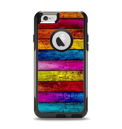 The Neon Color Wood Planks Apple iPhone 6 Otterbox Commuter Case Skin ...