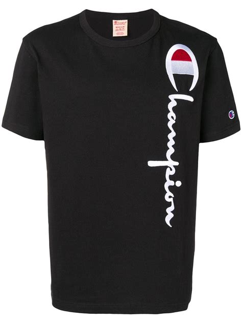 CHAMPION CHAMPION LOGO PRINT T-SHIRT - BLACK. #champion #cloth | Mens ...