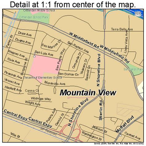 Mountain View California Street Map 0649670