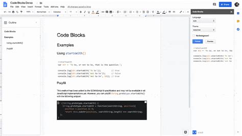 code-blocks | Syntax highlighting for Google Docs