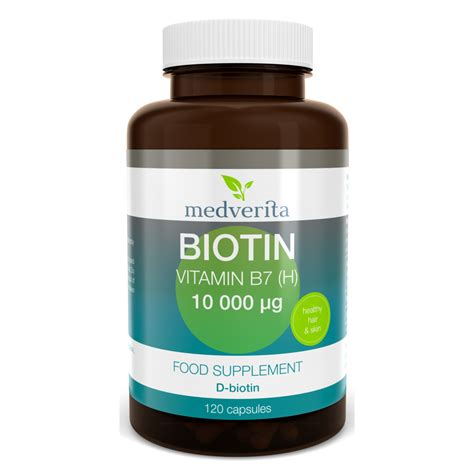 D- Biotin 10'000mcg Vitamin B7 (H) + Prebiotic Inulin- 120 capsules ...