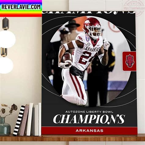 Arkansas 2022 Autozone Liberty Bowl Champions Home Decor Poster Canvas ...