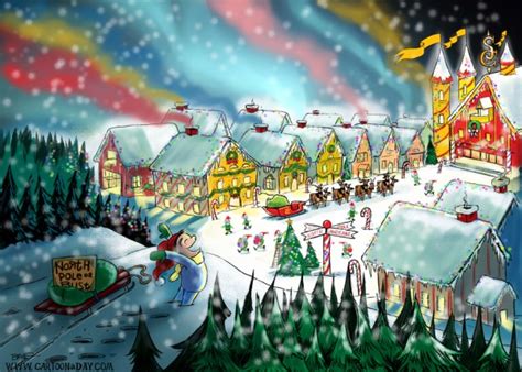 North Pole Cartoon- Santa’s Workshop Cartoon