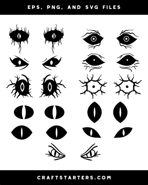 Scary Cartoon Eyes Silhouette Clip Art