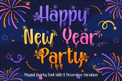 Happy New Year Party Font - Dfonts