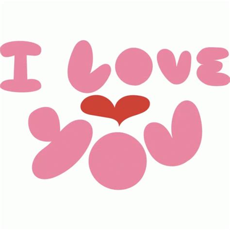 I Love You Red Heart Between I Love You In Pink Bubble Letters Sticker ...