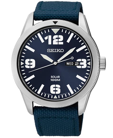 Seiko Men's Solar Blue Nylon Strap Watch 43mm Sne329 in Blue for Men | Lyst