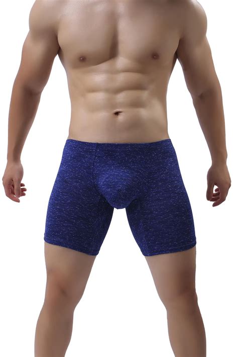 Shop Underpants Online, Mens Polyester No Ride Up Boxer Briefs Long Leg ...