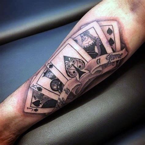 The Deck Of Cards Tattoo Symbolizes Chance, Luck, And Life's Game.