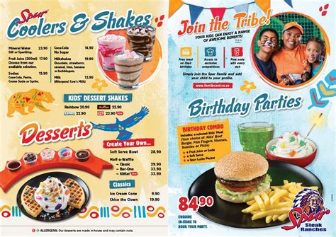 Spur Menu and Prices South Africa