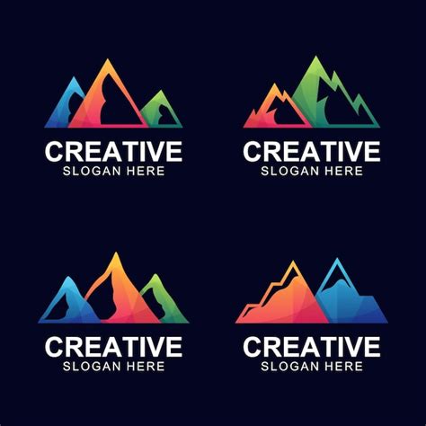 Premium Vector | Mountain colorful logo