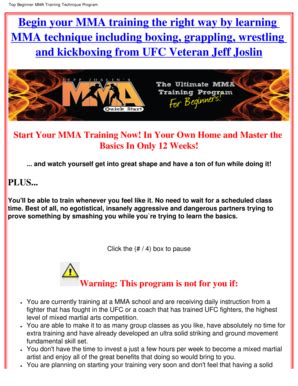 Fillable Online Top Beginner MMA Training Technique Program Fax Email ...