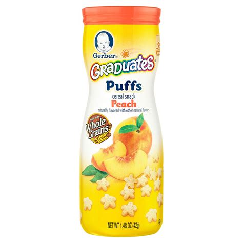 Gerber Puffs Peach Cereal Baby Snacks - 1.48oz | Cereal snacks, Puffs ...