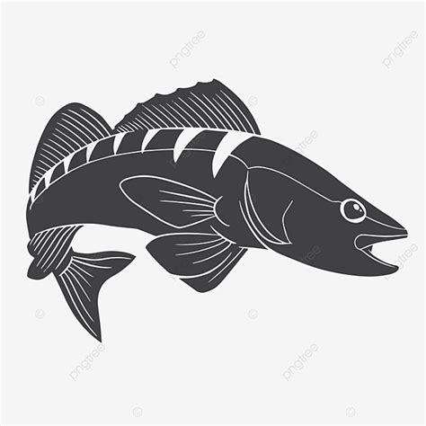 Walleye Fish Silhouette Transparent Background, Walleye Fish Vector ...