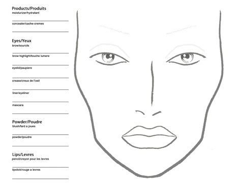 Free Blank MAC Makeup Chart ~ Becoming a Makeup Artist