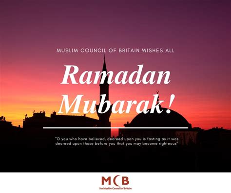 Ramadan Greetings from the MCB | Muslim Council of Britain