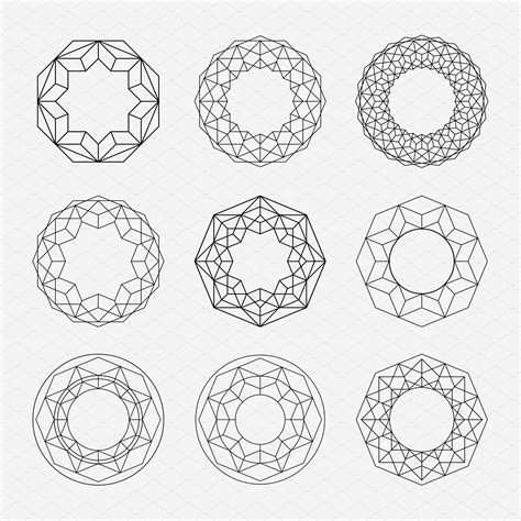 Circle shapes. Geometric Mandalas. | Circle pattern design, Geometric ...