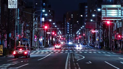 Download wallpaper 1920x1080 night city, street, road, buildings, cars ...