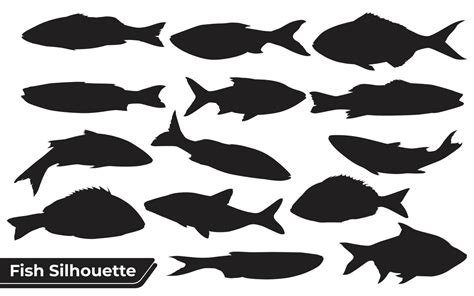 Collection of Fish silhouettes 4813680 Vector Art at Vecteezy