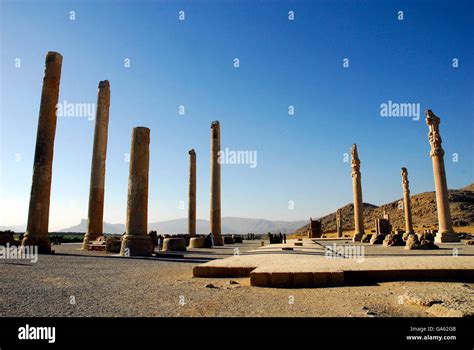 Columns at Persepolis in Iran. Persepolis has led to its designation as ...