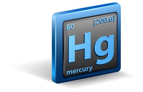 Mercury chemical element. Chemical symbol with atomic number and atomic ...