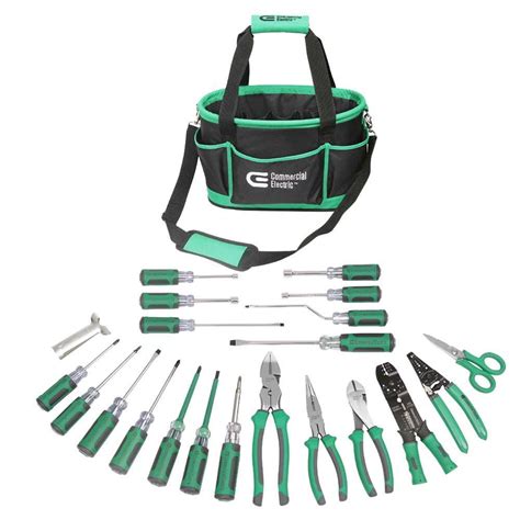 Commercial Electric Electrical Supplies 22-Piece Electrician's Tool Set ...