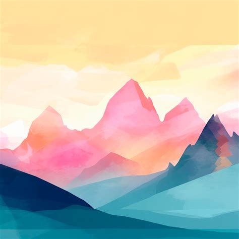 Premium Photo | Drawing mountains watercolor