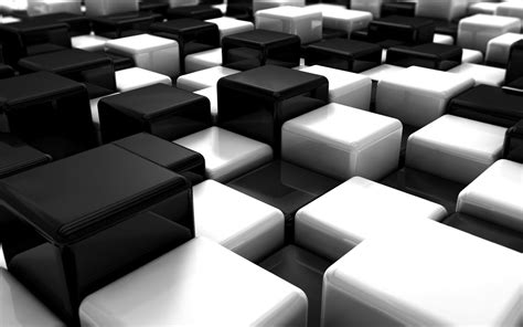 Black and white cubes Wallpapers HD / Desktop and Mobile Backgrounds