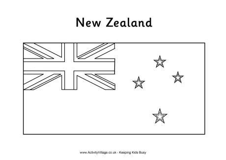 New Zealand Flag Colouring Page | Flag coloring pages, New zealand flag ...